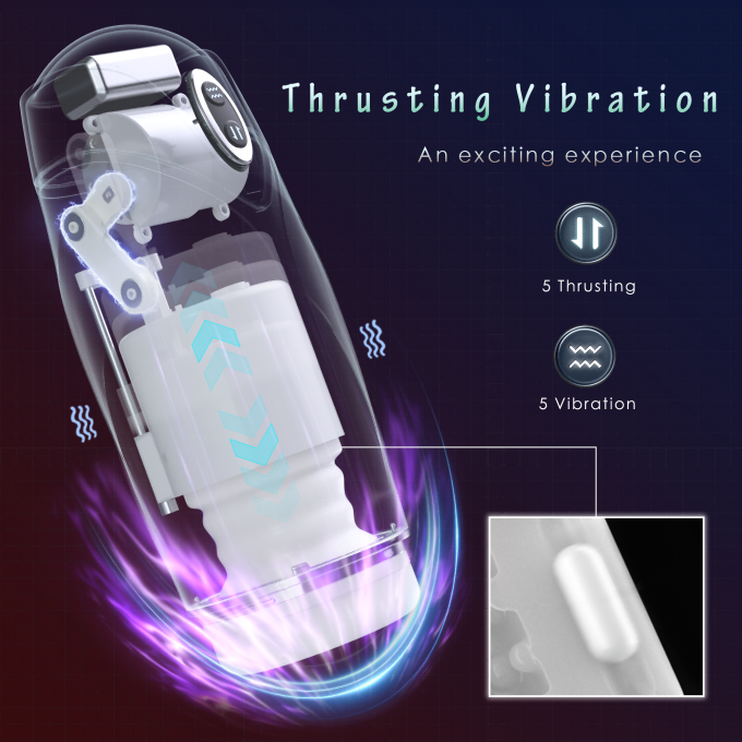 Multiple Functions Male Masturbator Toys With Vibrating Stimulation Realistic Thrusting Sensation 1