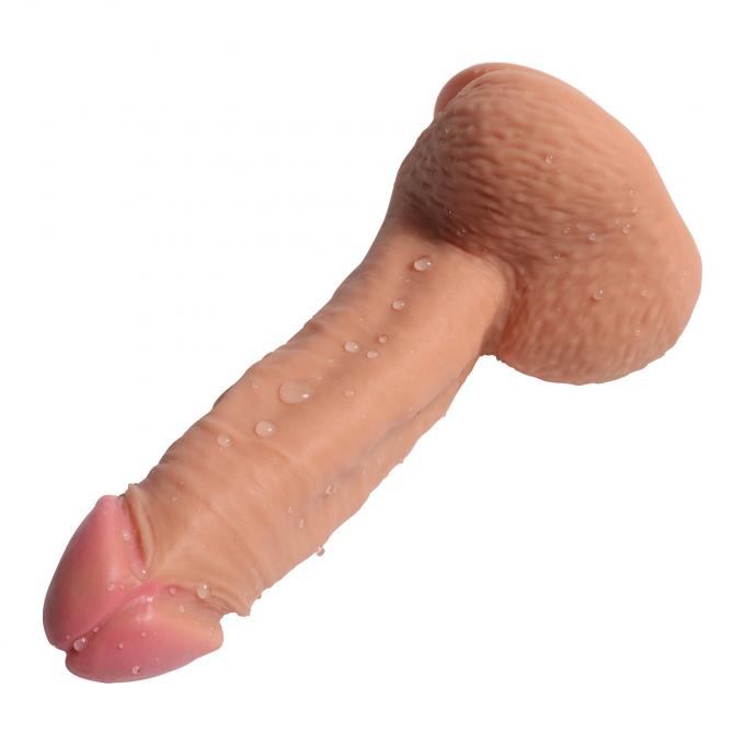 Dual density silicone dildo flexibility demonstration