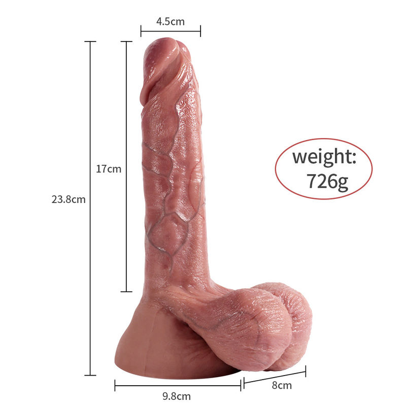 Xise SQ-WBD10176 Deluxe Dual Densities Silicone Penis 24cm Tan Skin Touch For Woman