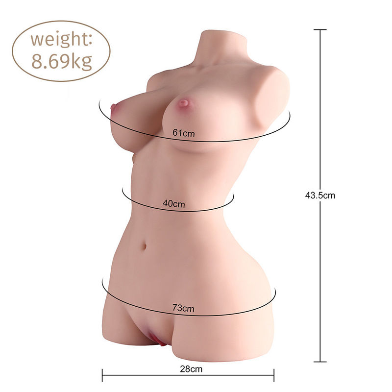Realistic Sex Doll Magnetic Charging 8.69Kg Auto Sucking And Vibrating Half Body Sex Doll