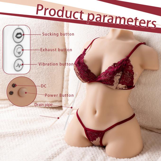 7.7kg Lifelike Sex Doll Remote Control Sucking And Vibrating Half Body Sex Doll