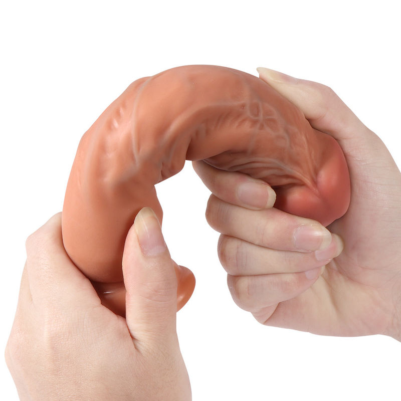 Phthalate Free PVC Dildo Sex Toy Dual Layer Soft Skin 7.2 Inch Realistic Dong Xise Toys