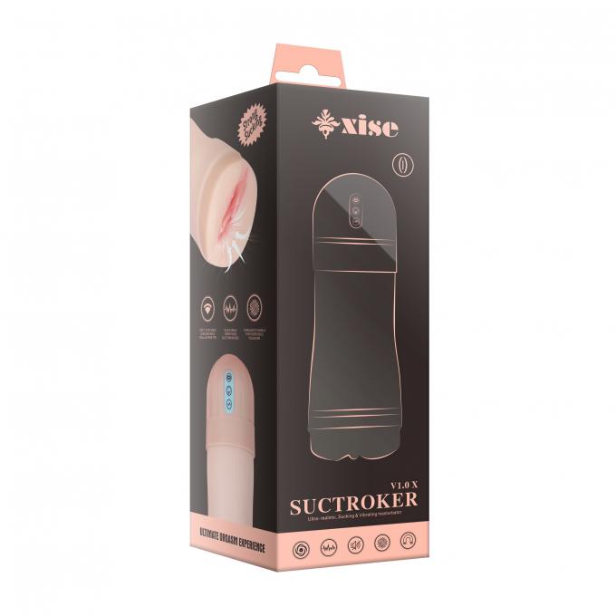 Vibrating Realistic Vagina Masturbator Powerful Suction Sensation Automatic Male Masturbator 4