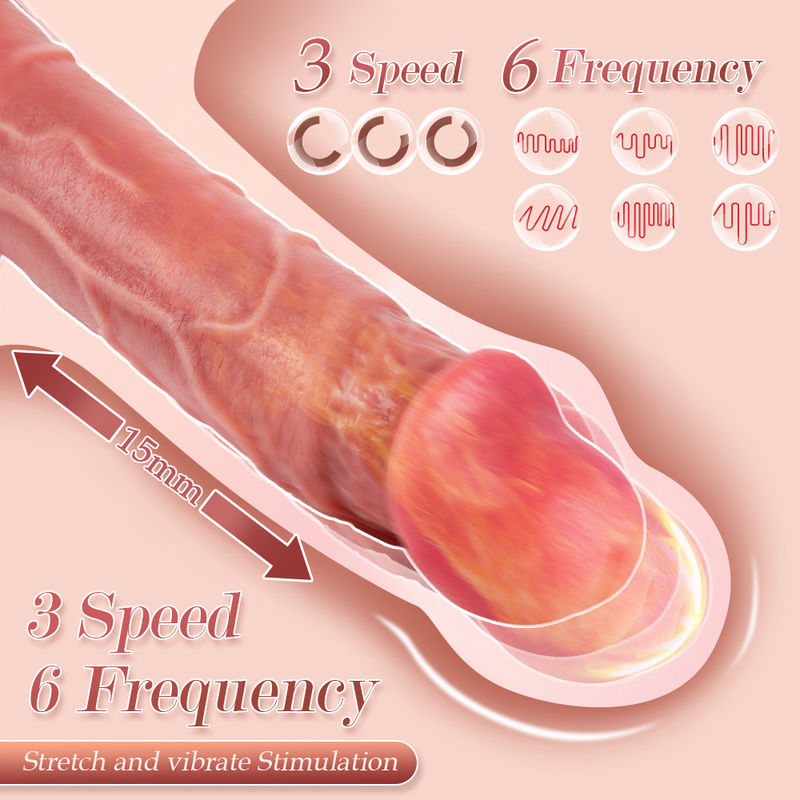 Remote Control Vibrating 8 Inch Dildo 9 Speeds Thrusting Functions Automatic Dildo