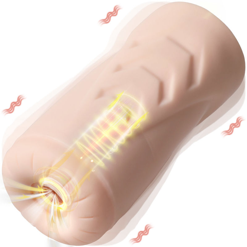 Realistic Sucking Vibrating Pussy Stroker​​ with Dual Layers Adult Male Masturbator Toy