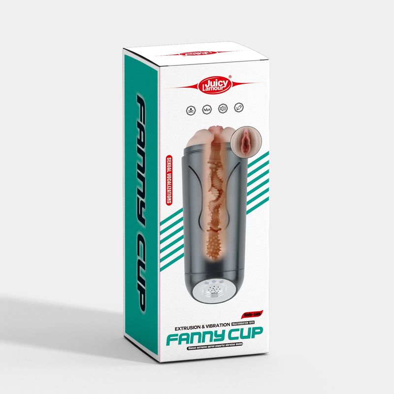 TPR+ABS Juicy Lamour Male Masturbator Cup With 10 Vibrating Speeds Sex Moan Voice