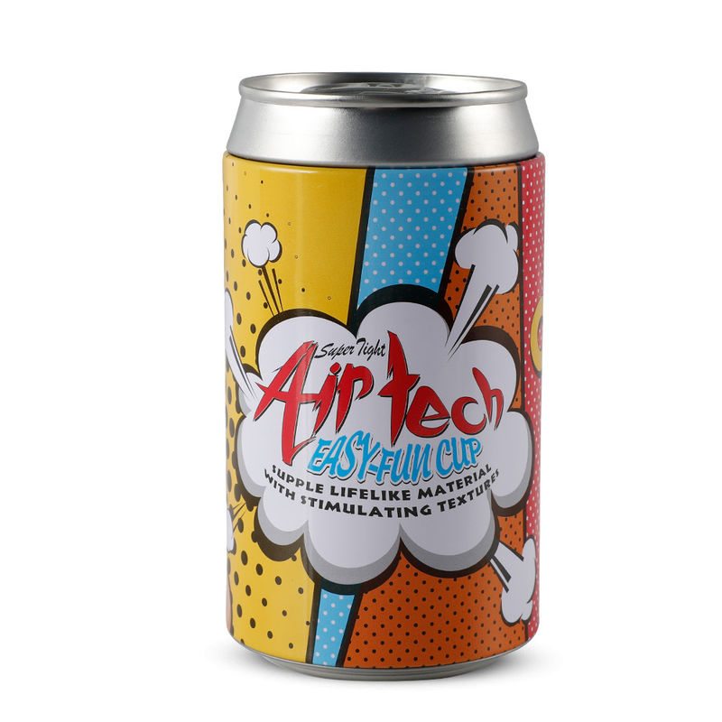 Portable Masturbator Toy Soda Can Style Soft TPR Aluminum Case Waterproof